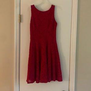 Speachless Red lace casual mini dress